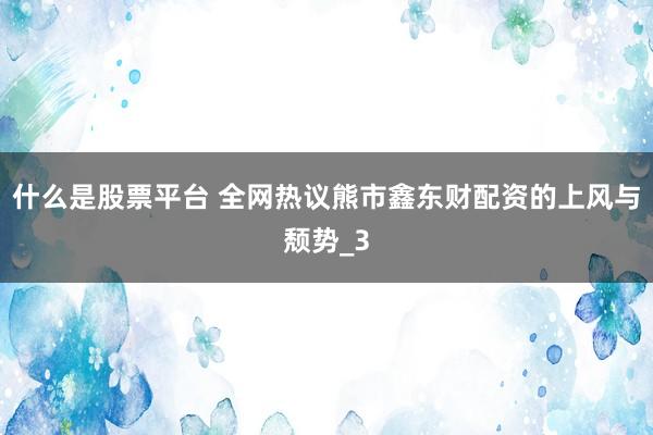 什么是股票平台 全网热议熊市鑫东财配资的上风与颓势_3