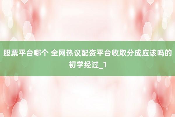 股票平台哪个 全网热议配资平台收取分成应该吗的初学经过_1