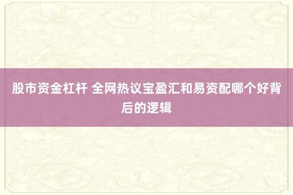 股市资金杠杆 全网热议宝盈汇和易资配哪个好背后的逻辑