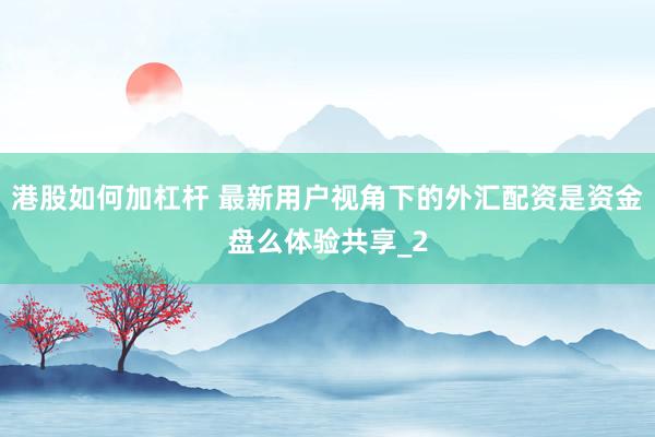 港股如何加杠杆 最新用户视角下的外汇配资是资金盘么体验共享_2
