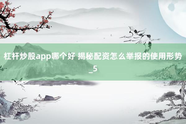 杠杆炒股app哪个好 揭秘配资怎么举报的使用形势_5
